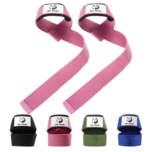 Slim Panda Zughilfen für Krafttraining，Profi Lifting Straps 60 cm Länge für Fitness,professionelle Fitnessgurte Fitness Straps mit 100% Baumwolle für Männer, Frauen, Kabelmaschine, Heim-Fitnessstudio von Slim Panda