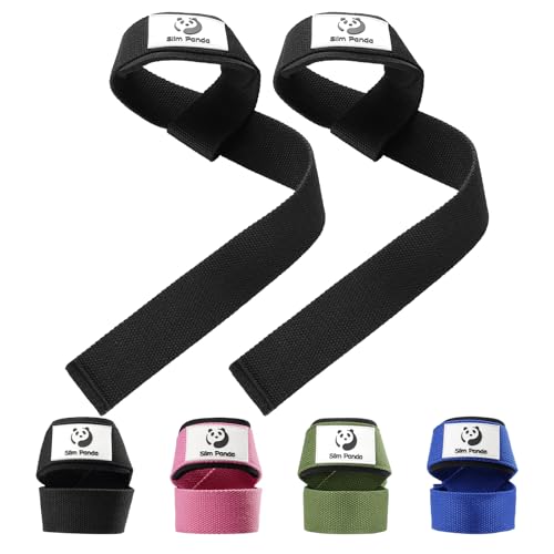 Slim Panda Zughilfen für Krafttraining，Profi Lifting Straps 60 cm Länge für Fitness,professionelle Fitnessgurte Fitness Straps mit 100% Baumwolle für Männer, Frauen, Kabelmaschine, Heim-Fitnessstudio von Slim Panda