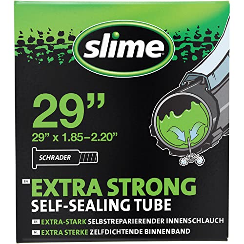Slime 30078 Fahrrad-Reifenschlauch mit Slime-Dichtmittel gegen Pannen, Selbstdichtend, Verhindern und Reparieren, Schrader Ventil, 47 x/55–622 mm (29 x 1,85–2,20") von Slime