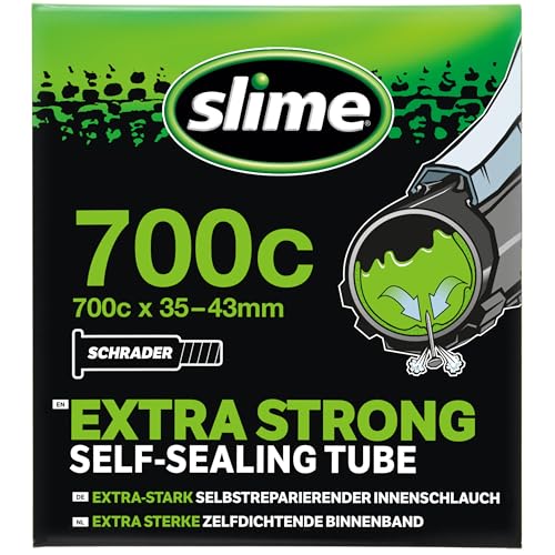 Slime 30057 Rad Reifenschlauch mit Slime Dichtmittel für Einstiche, Selbstdichtend, Verhindern und Reparieren, Schrader Ventil, 35/43–622 mm (700 x 35/43c) von Slime