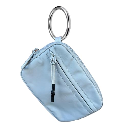 Slipasikao The Iris' Wallet, wasserdichte Nylon-Schlüsselbund-Geldbörse, Kartenetui mit Reißverschluss und Ausweisfenster, multifunktionale, einfache Tasche für Frauen (Blue) von Slipasikao