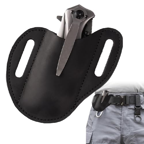 Sloane Klappmesserholster für Gürtel,Lederscheide für Klappmesser - Taschenmesserhalter mit Gürtelclip, Herren-Leder-Organizer-Scheide, Leder-Messerscheidegürtel für die meisten Taschenmesser von Sloane