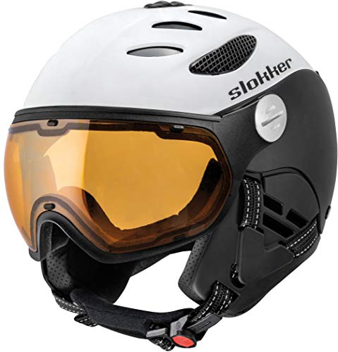 Slokker Balo Skihelm mit Visier Herren weiß/schwarz - M von Slokker