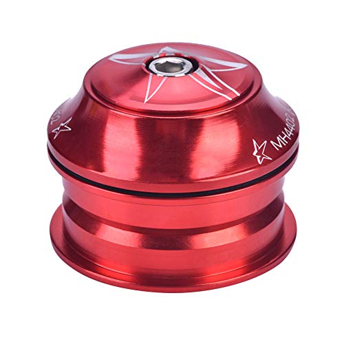 Sluffs Fahrrad-Headset, universeller MTB-Headset aus Aluminiumlegierung, Fahrrad-Vorderradgabellager, Vorbau-Headset-Ersatz, Ersatzgerät, Fahrradzubehör für Mountainbike (schwarz) (Red) von Sluffs