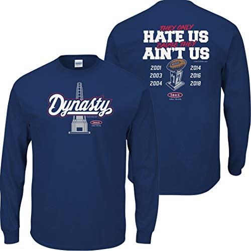 New England Patriots Fans. World Champions Dynasty Marineblau Lange Ärmel Shirt (S-5 X), Unisex-Erwachsene Herren Damen, navy, X-Large von Smack Apparel