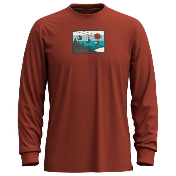 Smartwool - Gondola Ride Graphic Long Sleeve Tee - Merinoshirt Gr XXL rot von SmartWool