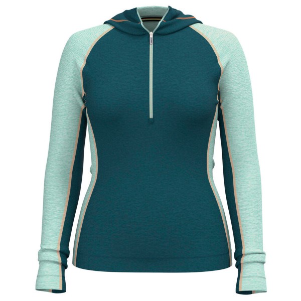 Smartwool - Women's Classic Therm.Merino BL 1/2 Zip Hoodie Box - Merinounterwäsche Gr L;M;S blau;schwarz von SmartWool