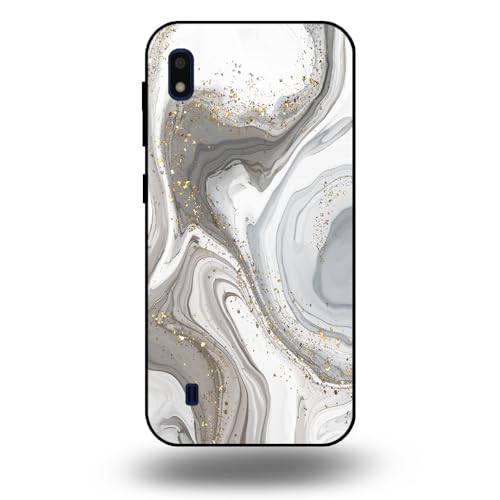 Hülle passend für Smartphonica Handyhülle passend für Samsung Galaxy A10 mit Marmor Druck - TPU Back Cover Case Marble Design - Silber/Back Cover von Smartphonica