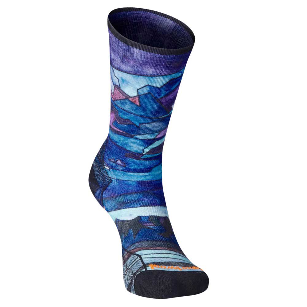 Smartwool Athlete Edition Run Print Crew Socks Blau EU 34-37 Frau von Smartwool