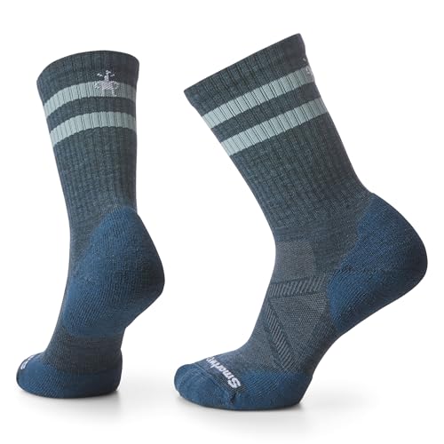 Smartwool Athletic Stripe Sportliche Streifen-Crew-Socken, Blau-Twilight Blue von Smartwool