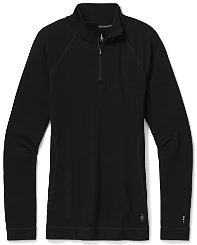 Smartwool Damen Women's Classic Thermal Merino Base Layer 1/4 Zip, Schwarz, M von Smartwool