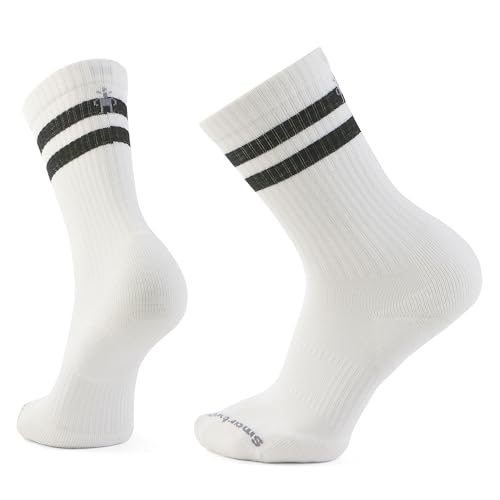 Smartwool Everyday Athletic gestreifte Crew-Socken, Weiß, Größe M Smartwool Everyday Athletic gestreifte Crew-Socken, Weiß, Größe M von Smartwool