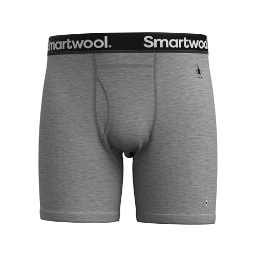 Smartwool Men's Merino Boxer Brief, Light Gray Heather, XL von Smartwool