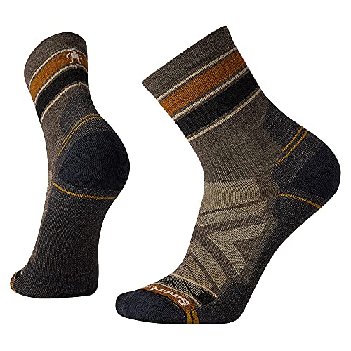 Smartwool Unisex-Adult Striped Hike Light Cushion Gestreifte Mid Crew Socken, Taupe, L von Smartwool