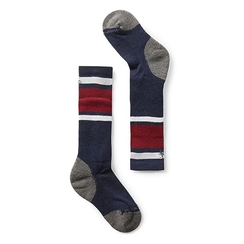 Smartwool Unisex-Youth Kids' Wintersport Full Cushion Stripe OTC Socks, DEEP Navy, XS Smartwool Unisex-Youth Kids' Wintersport Full Cushion Stripe OTC Socks, DEEP Navy, XS von Smartwool