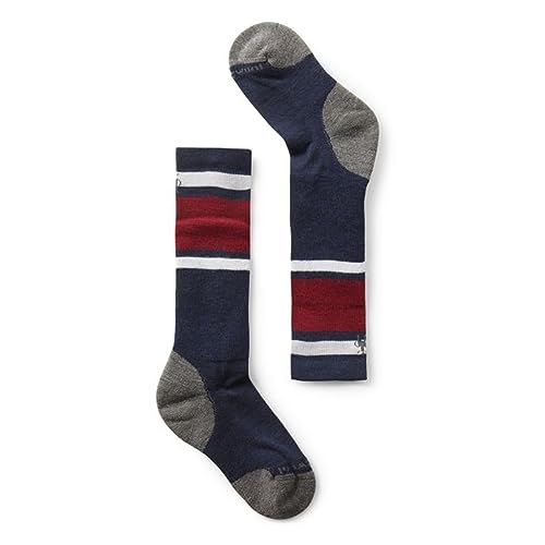 Smartwool Unisex-Youth Kids' Wintersport Full Cushion Stripe OTC Socks, DEEP Navy, XS von Smartwool