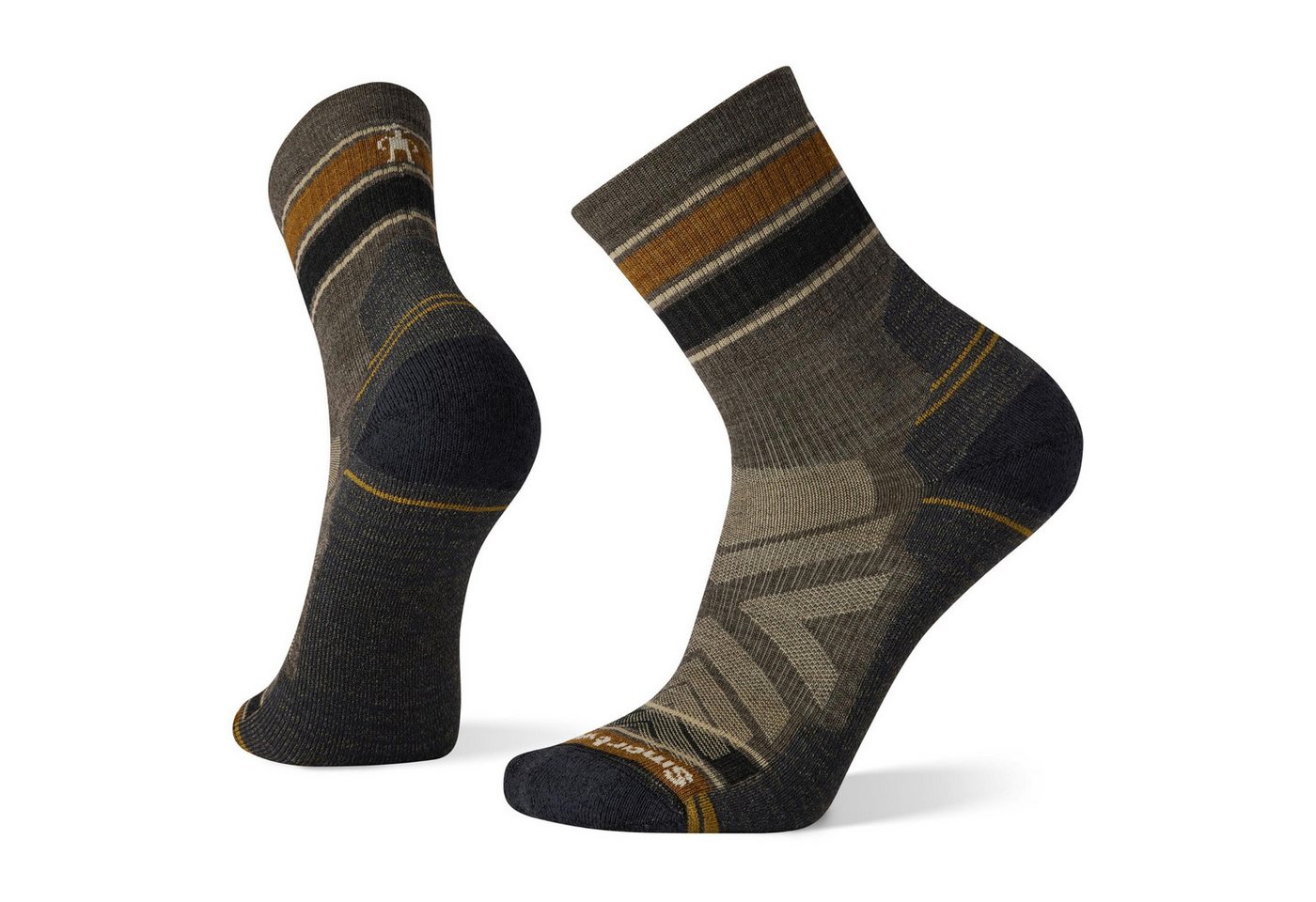 Smartwool Wandersocken Light Cushion Mid Crew Wandersocken mit Streifen - Taupe Smartwool Wandersocken Light Cushion Mid Crew Wandersocken mit Streifen - Taupe von Smartwool