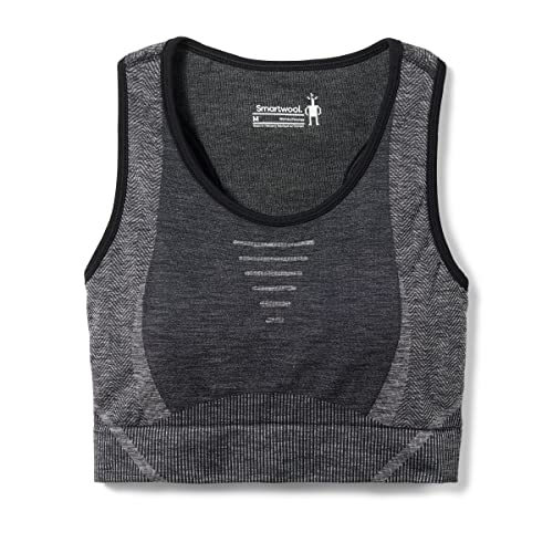 Smartwool Women's Bra Intraknit Racerback-BH für Damen, Black Heather, M von Smartwool