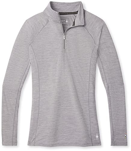 Smartwool Women's Classic All-Season Merino Base Layer 1/4 Zip Boxed, Light Gray Heather, L von Smartwool