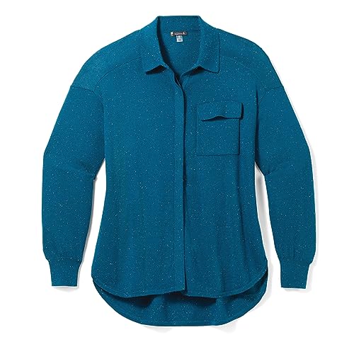 Smartwool Women's Edgewood Button Down Sweater, Twilight Blue Donegal, L von Smartwool