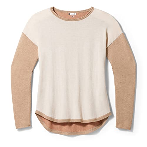 Smartwool Women's Shadow Pine Colorblock Sweater, Almond Heather, XL Smartwool Women's Shadow Pine Colorblock Sweater, Almond Heather, XL von Smartwool