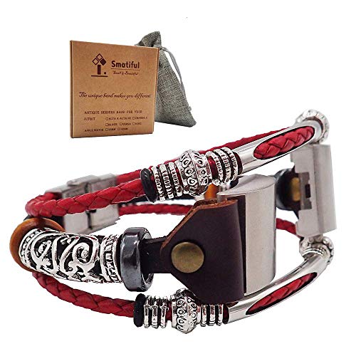 Smatiful Uhr Armband Zubehör für Damen und Herren, Verstellbar Leder Ersatz Sport Watch Band for Fitbit Charge 2, Rot Smatiful Uhr Armband Zubehör für Damen und Herren, Verstellbar Leder Ersatz Sport Watch Band for Fitbit Charge 2, Rot von Smatiful