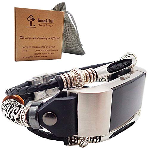 Smatiful Uhr Armband Zubehör für Damen und Herren, Verstellbar Leder Ersatz Sport Watch Band for Fitbit Charge 2 , Schwarz Smatiful Uhr Armband Zubehör für Damen und Herren, Verstellbar Leder Ersatz Sport Watch Band for Fitbit Charge 2 , Schwarz von Smatiful