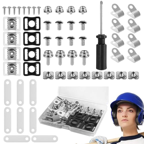 Smileshiney Fußball-Schutzhelm-Ersatzteile,Fußball-Schutzhelm-Hardware-Kit | Fußball-Schutzhelm-Hardware-Kit | 57X benutzerfreundliches Wartungswerkzeug, Ersatzteile für Fußball-Schutzhelme für von Smileshiney