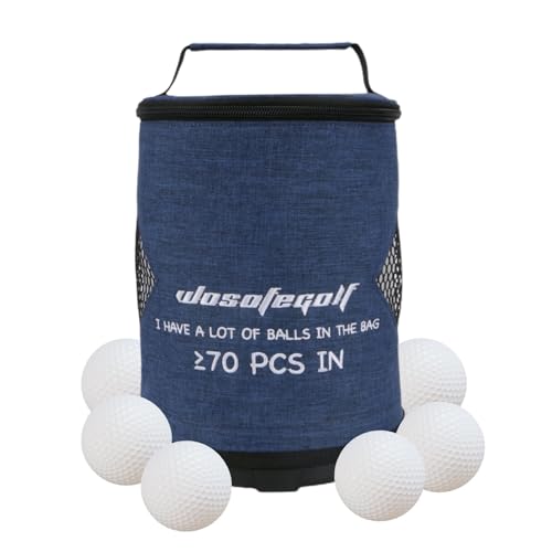 Smileshiney Golfballtasche, Golftasche | Mit Reißverschluss geschlossene Zylinder-Golfballtasche mit großem Fassungsvermögen,Golfsack, multifunktionale, leichte, Faltbare, einfache von Smileshiney