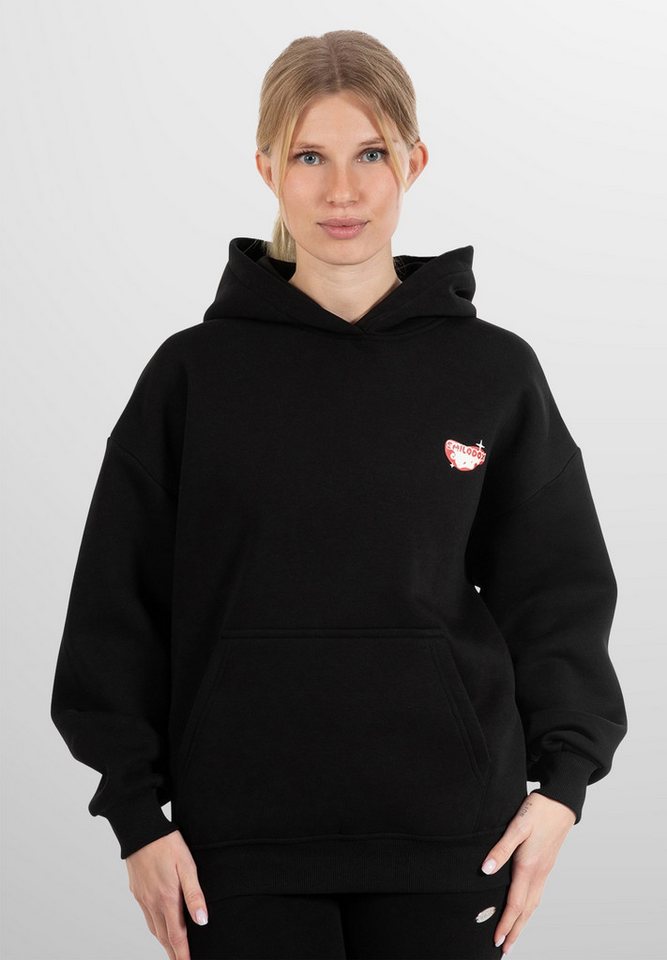 Smilodox Hoodie Riva, Kapuzenpullover Oversize Fit mit großer Kapuze und Herz Print Oversize, Stylischer Pulli Großer Print Kängurutasche Sweater Sport Freizeit Smilodox Hoodie Riva, Kapuzenpullover Oversize Fit mit großer Kapuze und Herz Print Oversize, Stylischer Pulli Großer Print Kängurutasche Sweater Sport Freizeit von Smilodox