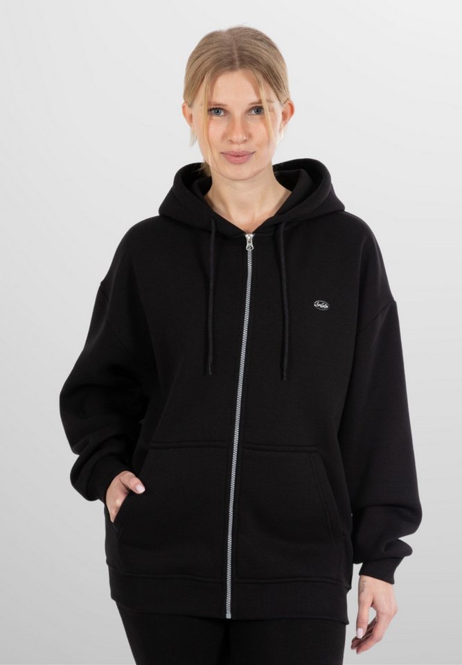Smilodox Kapuzensweatjacke Eda, Oversize Kapuzenpullover mit seitlichen Taschen, weicher Stoff Oversize, Strickjacke Relaxed Fit Metallabel Elastischer Stoff Sport Freizeit Smilodox Kapuzensweatjacke Eda, Oversize Kapuzenpullover mit seitlichen Taschen, weicher Stoff Oversize, Strickjacke Relaxed Fit Metallabel Elastischer Stoff Sport Freizeit von Smilodox