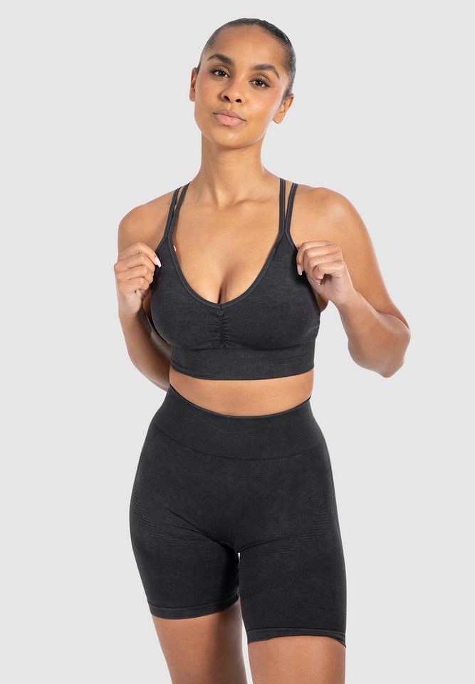 Smilodox Sport-BH Batik Acid Cross, Sport Bra Scrunch V-Ausschnitt Fester Halt Seamless, Seamless Crop Top ohne Bügel Atmungsaktiv Bustier Sport Yoga Bra Smilodox Sport-BH Batik Acid Cross, Sport Bra Scrunch V-Ausschnitt Fester Halt Seamless, Seamless Crop Top ohne Bügel Atmungsaktiv Bustier Sport Yoga Bra von Smilodox