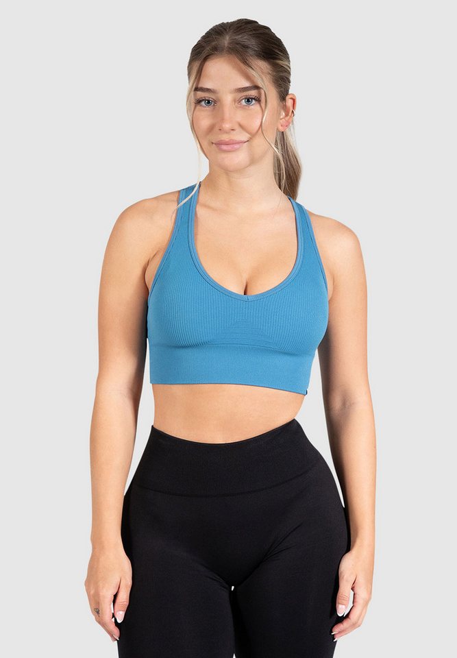 Smilodox Sport-BH Amaze Pro, Seamless Sport Bra Gerippter Stoff Fitness Yoga Alltag Raberback Top Atmungsaktiv ohne Bügel Fitness Gym Ripped Bustier von Smilodox