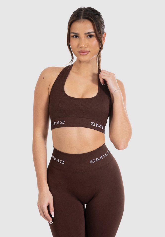 Smilodox Sport-BH Azura, Seamless Sport Top Rückenfrei Starker Halt Fitness Alltag Scrunch Bra ohne Bügel Atmungsaktiv Yoga Gym Bustier Schriftzug Smilodox Sport-BH Azura, Seamless Sport Top Rückenfrei Starker Halt Fitness Alltag Scrunch Bra ohne Bügel Atmungsaktiv Yoga Gym Bustier Schriftzug von Smilodox