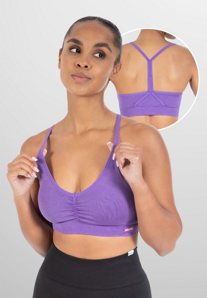 Smilodox Sport-BH Batik Scrunch Icon, Push Up BH ohne Bügel V-Ausschnitt Fitness Shaped Fit Sport Bra Herausnehmbare Cups Verstellbare Träger Yoga Gym Smilodox Sport-BH Batik Scrunch Icon, Push Up BH ohne Bügel V-Ausschnitt Fitness Shaped Fit Sport Bra Herausnehmbare Cups Verstellbare Träger Yoga Gym von Smilodox