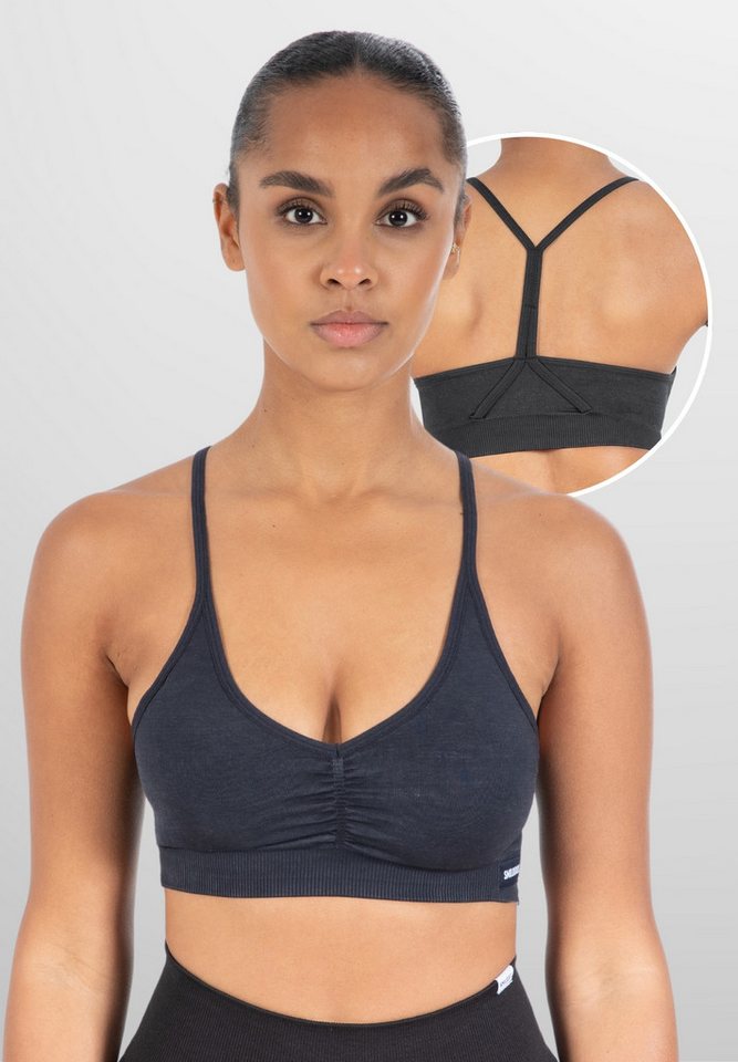 Smilodox Sport-BH Batik Scrunch Icon, Push Up BH ohne Bügel V-Ausschnitt Fitness Shaped Fit Sport Bra Herausnehmbare Cups Verstellbare Träger Yoga Gym Smilodox Sport-BH Batik Scrunch Icon, Push Up BH ohne Bügel V-Ausschnitt Fitness Shaped Fit Sport Bra Herausnehmbare Cups Verstellbare Träger Yoga Gym von Smilodox