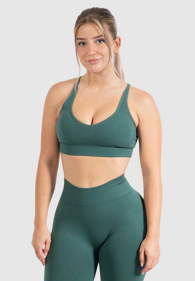 Smilodox Sport-BH Cetrina, Seamless Sport Bra eleganter Rückenausschnitt Fitness Seamless, Push-Up BH V-Ausschnitt ohne Bügel Atmungsaktiv Bustier Yoga Alltag von Smilodox