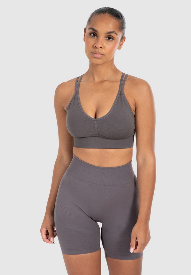 Smilodox Sport-BH Katrin, Crop Top V-Ausschnitt Fester Halt Fester Halt Yoga Alltag Seamless, Sport Bra Atmungsaktiv ohne Bügel Fitness Gym Scrunch Bustier Smilodox Sport-BH Katrin, Crop Top V-Ausschnitt Fester Halt Fester Halt Yoga Alltag Seamless, Sport Bra Atmungsaktiv ohne Bügel Fitness Gym Scrunch Bustier von Smilodox