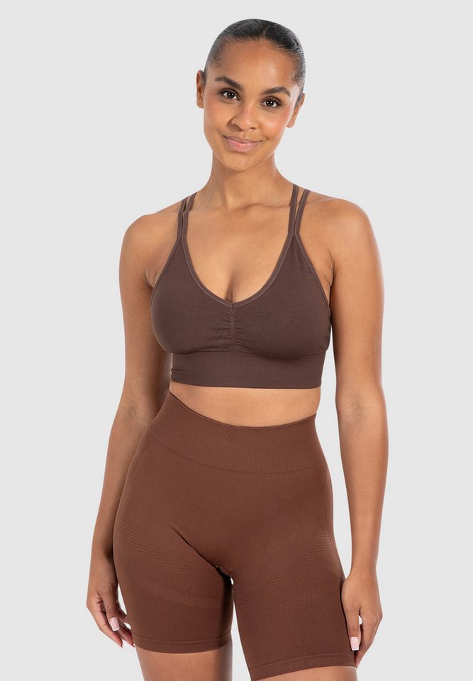 Smilodox Sport-BH Katrin, Crop Top V-Ausschnitt Fester Halt Fester Halt Yoga Alltag Seamless, Sport Bra Atmungsaktiv ohne Bügel Fitness Gym Scrunch Bustier Smilodox Sport-BH Katrin, Crop Top V-Ausschnitt Fester Halt Fester Halt Yoga Alltag Seamless, Sport Bra Atmungsaktiv ohne Bügel Fitness Gym Scrunch Bustier von Smilodox