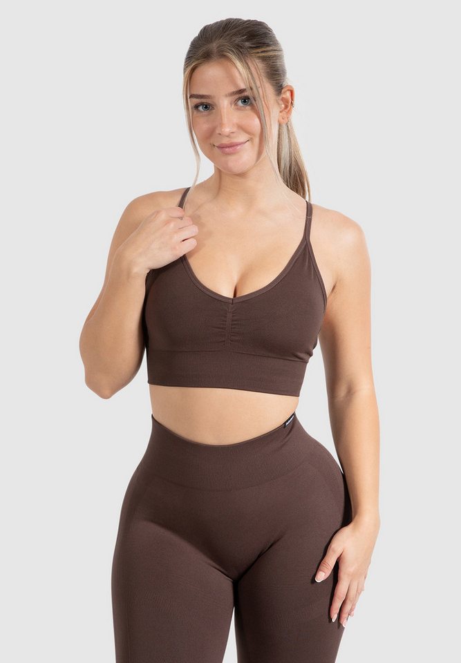 Smilodox Sport-BH Maria Solid, Seamless Bra Neckholder Länger geschnitten Gym Alltag Crop Top Rundhals Atmungsaktiv Herausnehmbare Cups Sport Yoga Fitness Smilodox Sport-BH Maria Solid, Seamless Bra Neckholder Länger geschnitten Gym Alltag Crop Top Rundhals Atmungsaktiv Herausnehmbare Cups Sport Yoga Fitness von Smilodox