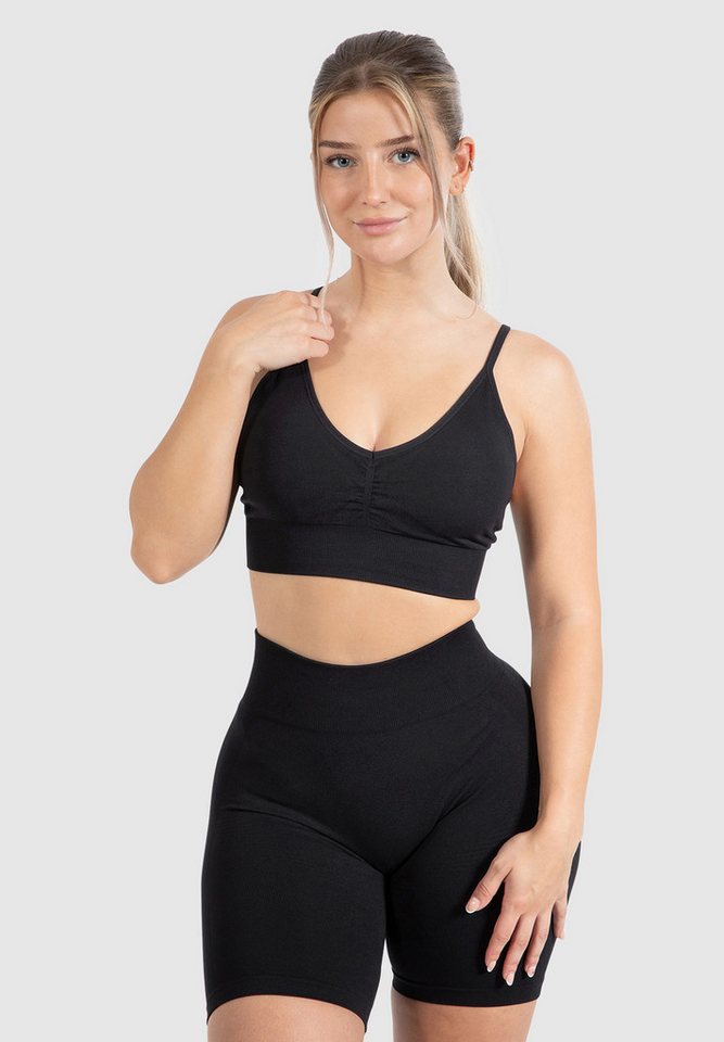 Smilodox Sport-BH Maria Solid, Seamless Bra Neckholder Länger geschnitten Gym Alltag Crop Top Rundhals Atmungsaktiv Herausnehmbare Cups Sport Yoga Fitness Smilodox Sport-BH Maria Solid, Seamless Bra Neckholder Länger geschnitten Gym Alltag Crop Top Rundhals Atmungsaktiv Herausnehmbare Cups Sport Yoga Fitness von Smilodox