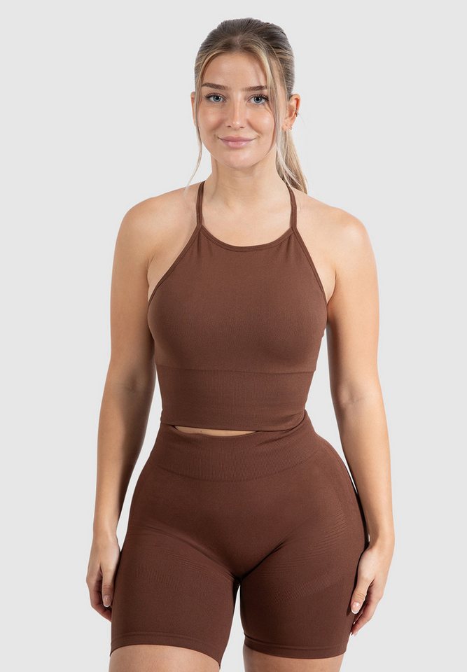 Smilodox Sport-BH Maria Solid, Neckholder Crop Top mit elegantem Rückenausschnitt Slim Fit Länger Geschnitten Bra Herausnehmbare Cups Fitness Gym Yoga Smilodox Sport-BH Maria Solid, Neckholder Crop Top mit elegantem Rückenausschnitt Slim Fit Länger Geschnitten Bra Herausnehmbare Cups Fitness Gym Yoga von Smilodox