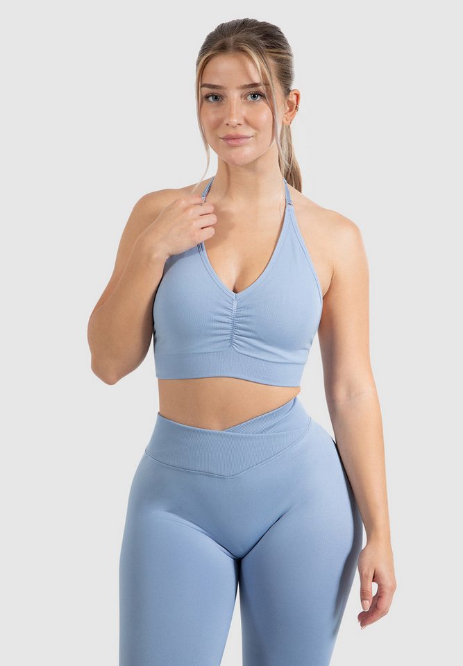 Smilodox Sport-BH Silvia, Sport Bustier Shaped Fit Neckholder Design Yoga Alltag Seamless Bra Herausnehmbare Cups Verstellbare Träger Top Fitness Smilodox Sport-BH Silvia, Sport Bustier Shaped Fit Neckholder Design Yoga Alltag Seamless Bra Herausnehmbare Cups Verstellbare Träger Top Fitness von Smilodox