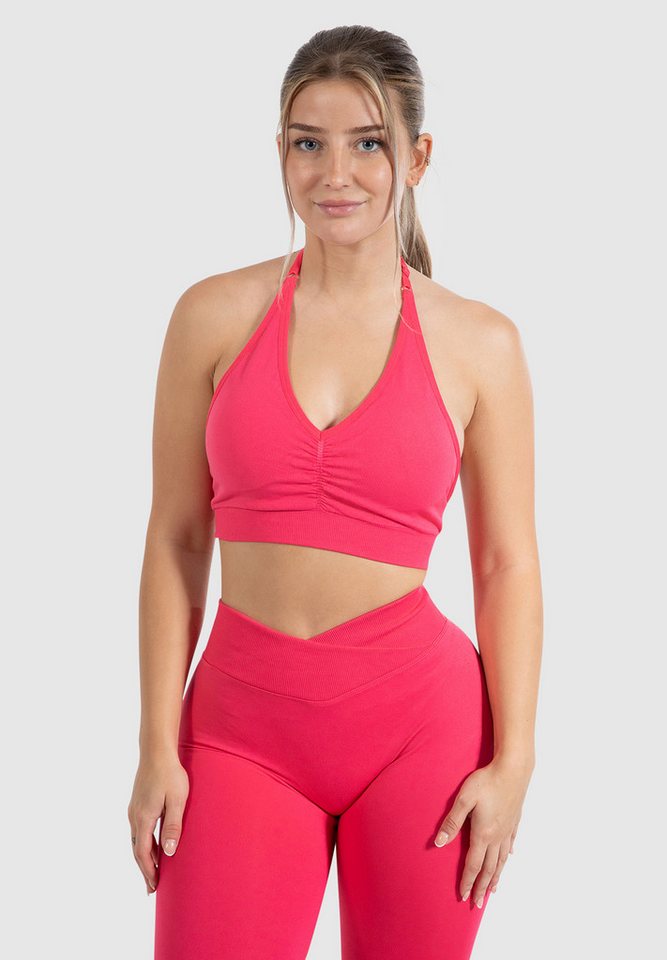 Smilodox Sport-BH Silvia, Sport Bustier Shaped Fit Neckholder Design Yoga Alltag Seamless Bra Herausnehmbare Cups Verstellbare Träger Top Fitness Smilodox Sport-BH Silvia, Sport Bustier Shaped Fit Neckholder Design Yoga Alltag Seamless Bra Herausnehmbare Cups Verstellbare Träger Top Fitness von Smilodox