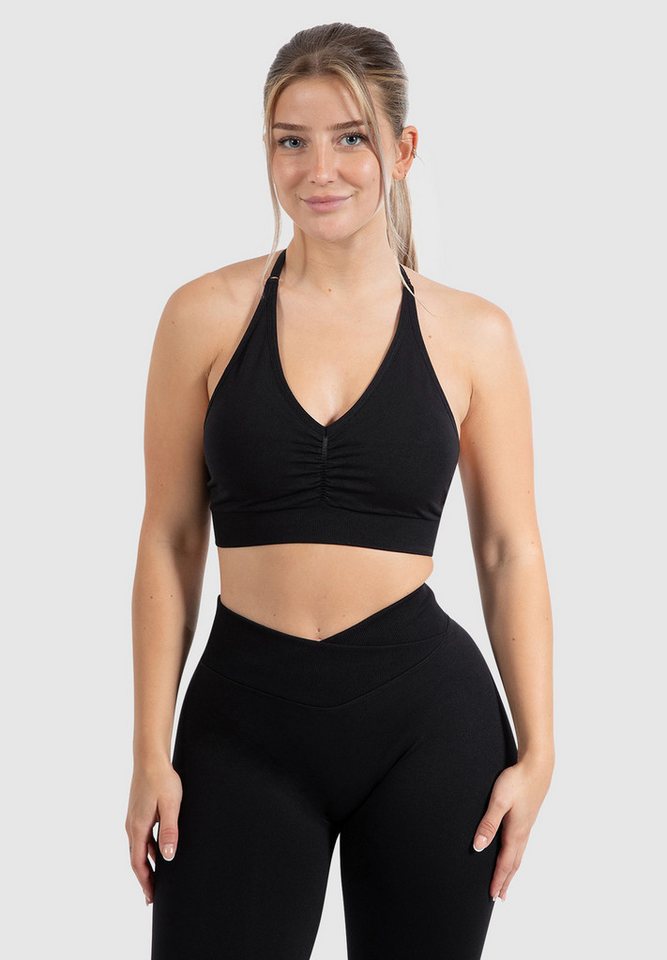 Smilodox Sport-BH Silvia, Sport Bustier Shaped Fit Neckholder Design Yoga Alltag Seamless Bra Herausnehmbare Cups Verstellbare Träger Top Fitness Smilodox Sport-BH Silvia, Sport Bustier Shaped Fit Neckholder Design Yoga Alltag Seamless Bra Herausnehmbare Cups Verstellbare Träger Top Fitness von Smilodox