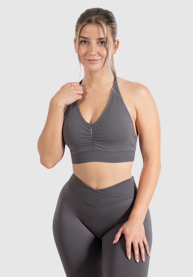 Smilodox Sport-BH Silvia, Sport Bustier Shaped Fit Neckholder Design Yoga Alltag Seamless Bra Herausnehmbare Cups Verstellbare Träger Top Fitness Smilodox Sport-BH Silvia, Sport Bustier Shaped Fit Neckholder Design Yoga Alltag Seamless Bra Herausnehmbare Cups Verstellbare Träger Top Fitness von Smilodox