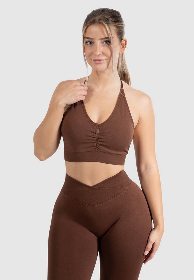 Smilodox Sport-BH Silvia, Sport Bustier Shaped Fit Neckholder Design Yoga Alltag Seamless Bra Herausnehmbare Cups Verstellbare Träger Top Fitness Smilodox Sport-BH Silvia, Sport Bustier Shaped Fit Neckholder Design Yoga Alltag Seamless Bra Herausnehmbare Cups Verstellbare Träger Top Fitness von Smilodox