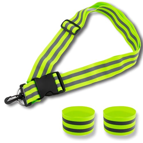 Smomend Reflektoren Gürtel für Joggen, Hochsichtbarer Verstellbarer Sicherheits Laufgürtel mit 2 Reflektierenden Armbändern für Radfahren, Laufen, Wandern und Hundespaziergänge bei Nacht Smomend Reflektoren Gürtel für Joggen, Hochsichtbarer Verstellbarer Sicherheits Laufgürtel mit 2 Reflektierenden Armbändern für Radfahren, Laufen, Wandern und Hundespaziergänge bei Nacht von Smomend