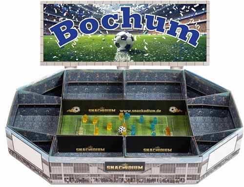 Fußball Snackstadion -Teamfarbe und Verein wählbar - Fussball Stadion zum befüllen passend für deinen Spieltag/Party und Event. Lebensmittelecht und wiederverwendbar (Bochum) von Snackadium