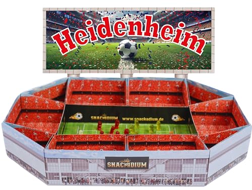 Fußball Snackstadion -Teamfarbe und Verein wählbar - Fussball Stadion zum befüllen passend für deinen Spieltag/Party und Event. Lebensmittelecht und wiederverwendbar (Heidenheim) von Snackadium